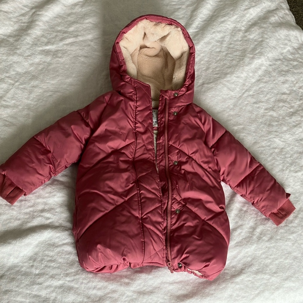 Gap Pink Hooded Puffer Jacket